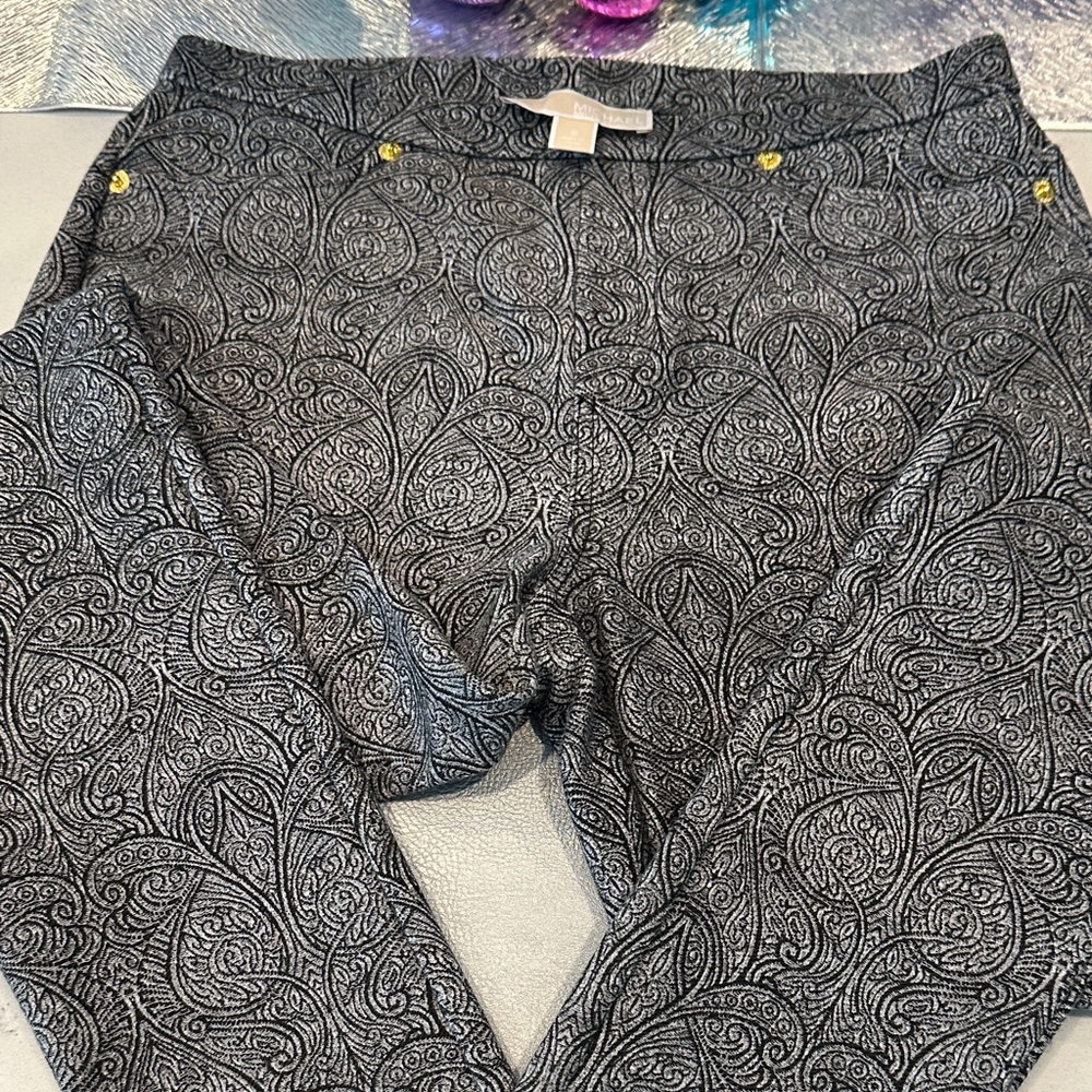 Michael Kors Black & White Paisley  leggings
